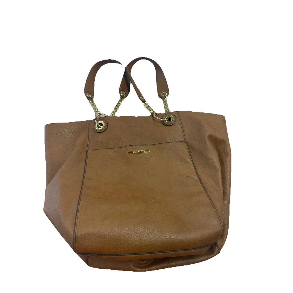 Steve‎ Madden Large Purse Animal Print Inside Brown Chain Strap Matching Bag